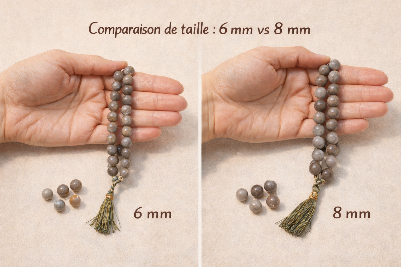 Comment choisir son chapelet : 6 mm ou 8 mm ? 33 ou 99 perles ?